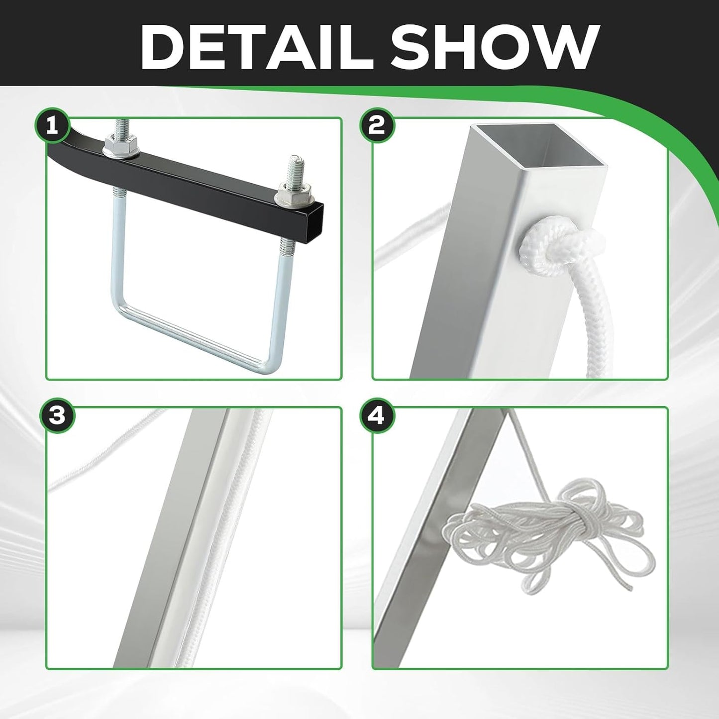 KUAFU RV Clothes Drying Rack Bumper-Mounted Clothesline Compatible with 4inches Square RV Bumpers Versatile Clothes Line Aluminum Powder Coated Silvery LYOM-106