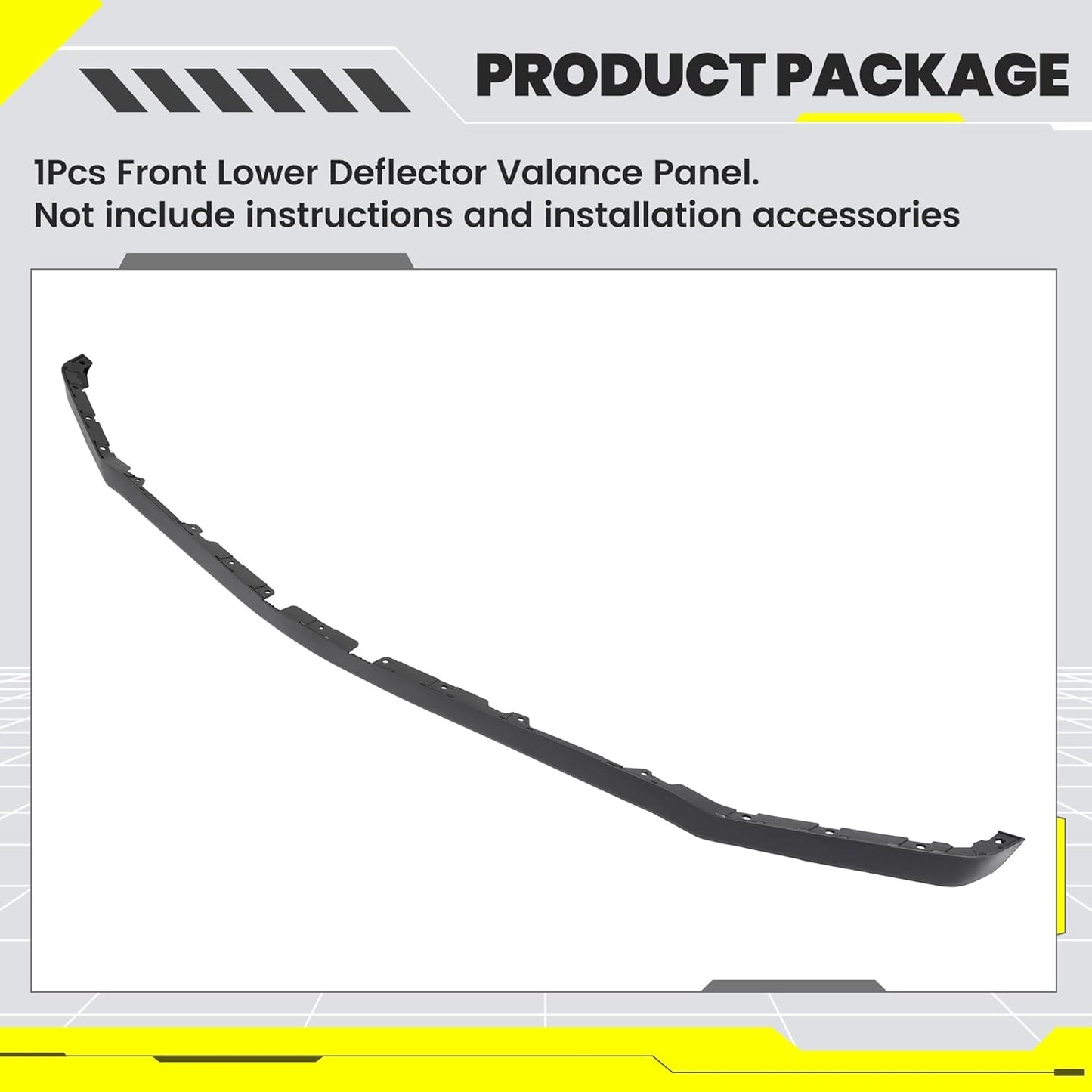 KUAFU Front Lower Deflector Valance Panel Compatible with 2020-2022 Ford F250 F350 F450 F550 Super Duty LC3Z-17626-CA Bumper Valance (Tremor Package Only) Plastic (PP) Black LYAP-X1131