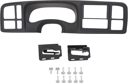Kojem Double DIN Dash Bezel Cover Kit Compatible With 1999-2002 GM Full-Size Trucks SUV's Chevy Silverado Sierra Car Stereo Radio Replacement for 15731974 15772850 Matte Black LYAP-371