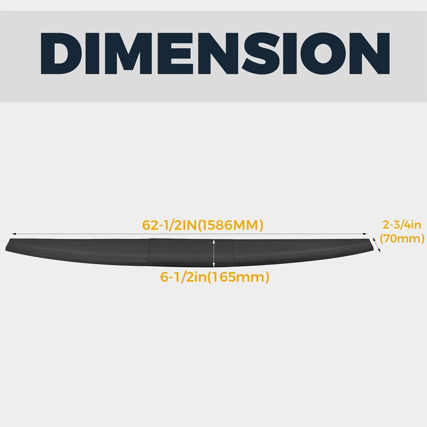 Tailgate Spoiler Molding Cap Compatible with 2009-2019 Ram 1500 2500 3500 Classic Top Protector Cover Lip Replace for CH1909100 55372052AH LYAP-236S