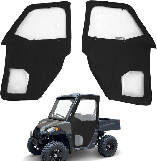 Framed Cab Enclosure Soft Doors Kit Compatible with 2015¡§C2022 Polaris Ranger 570 EV ETX Midsize W/Pro-Fit Cage /2022 Standard/Premium 500 & EV Models Black (2 Packages Sent) LYPS-145A+LYPS-145B