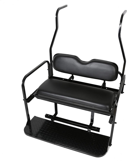 KUAFU Back Folding Seat Kit Compatible with 2000.5-Up Club Car DS Models Golf Cart Flip Seat with Cushions LYA-078A+LYA-078B