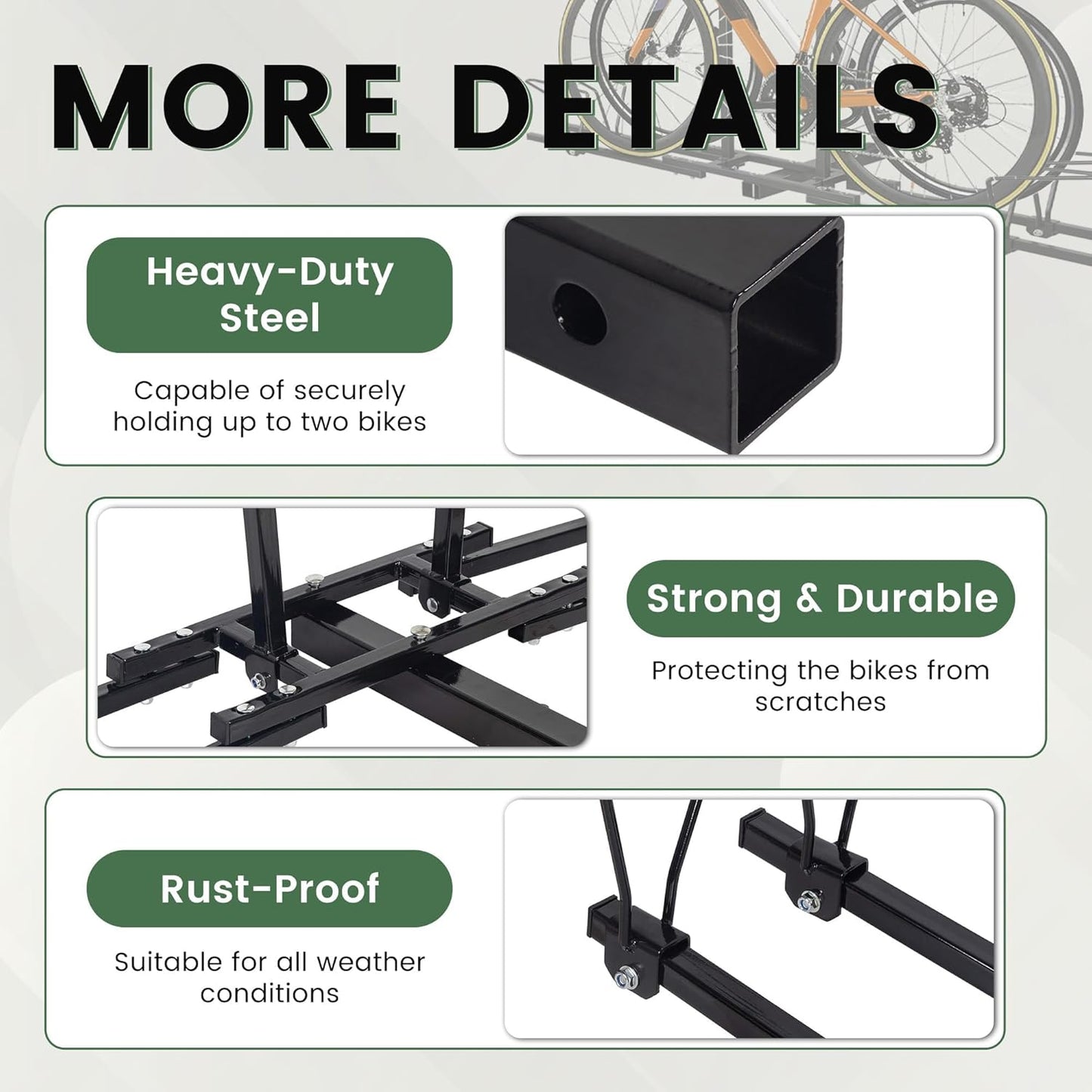 ECOTRIC Hitch Mount Bike Rack 2'' Receiver Bicycle 2-Bike Rack for SUV Van Truck Car RV Minivans, 200 LBS Capacity Platform Style for Mountain Bike E-Bike Steel LYA-014S