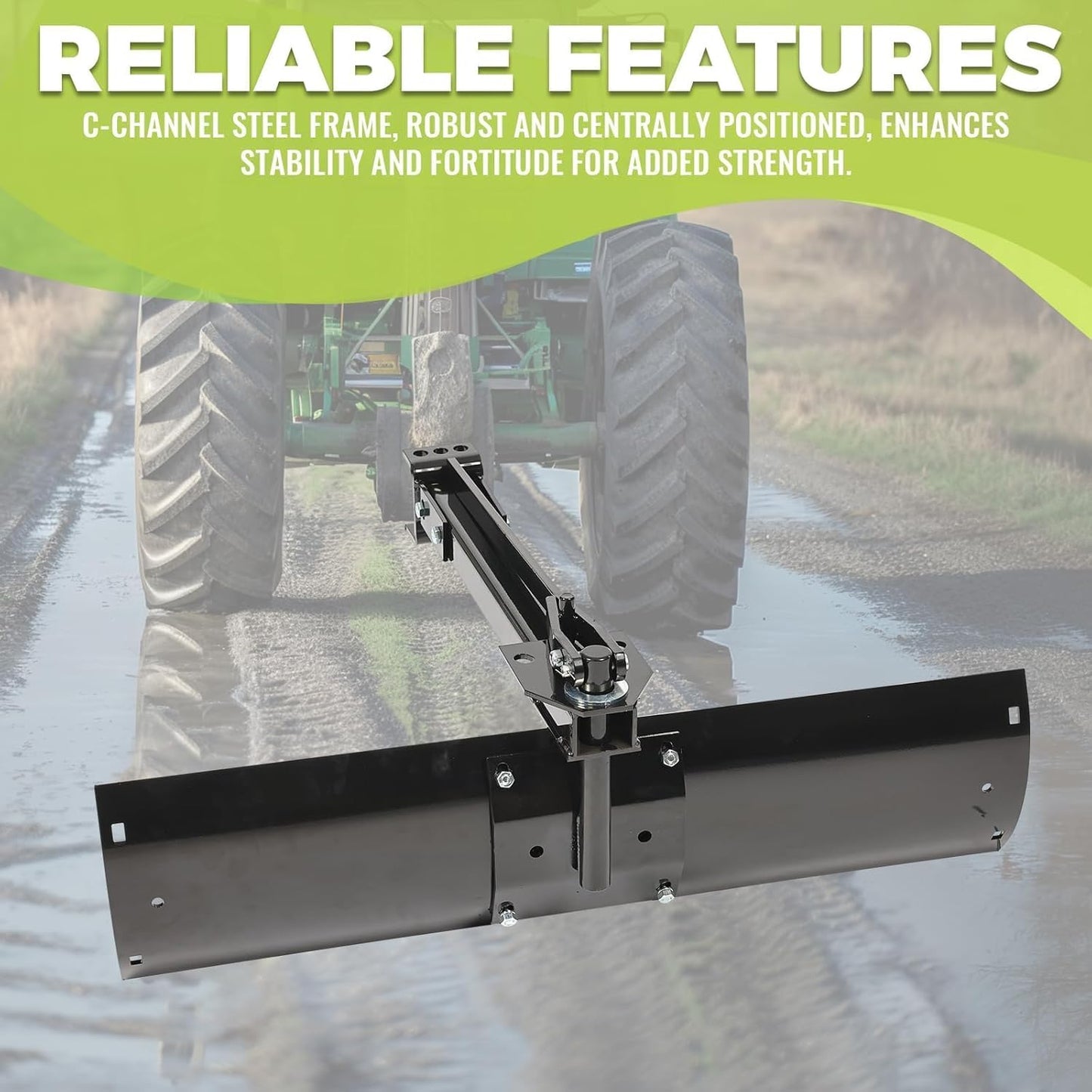 KUAFU 39.75inches 3 Point Sleeve Hitch Rear Blade Compatible with ATV UTV Garden Tractors Lawn Mower Tractor Attachments Behind Rear Sleeve Hitch Tow Blade LYOM-248