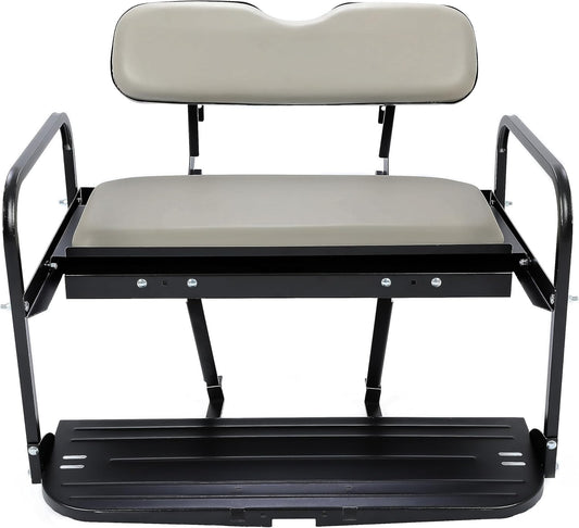 HECASA Rear Back Seat Kit Compatible with Yamaha G14 G16 G19 G22 Golf Cart Flip Folding Seat - Off-White LYMM-125S-2
