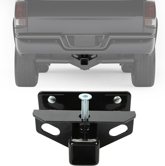 KUAFU Class 3 Rear Towing Trailer Hitch Compatible with 2003-2023 Dodge Ram 1500 2500 3500 Classic Rear Receiver Hitch Tow Towing Combo W/Cover Kit - 2 inch LYAM-251
