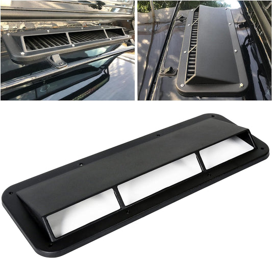 ECOTRIC Cowl Vent Scoop Compatible with 1978-1995 Jeep CJ Wrangler YJ Air Vent Scoop Ram Air Induction Hood Scoop Ram Replacement for 13307.01 LYAP-178