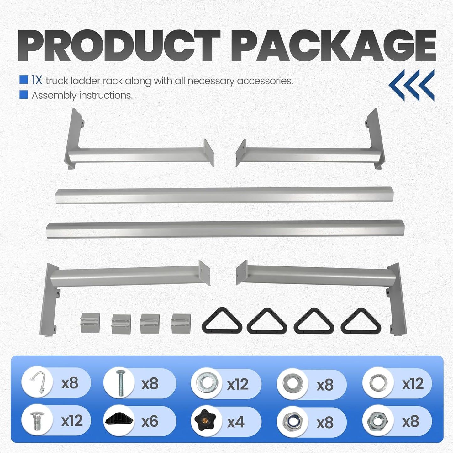 ECOTRIC Adjustable Truck Ladder Rack Compatible with Most Full Size and Compact Trucks Contractor Pipe Lumber Rack (No Drilling Required) 1,000lbs Weight Capacity Silvery LYAM-791
