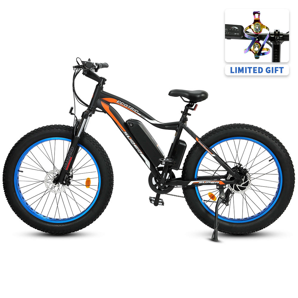 Ecotric Rocket Fat Tire Beach Snow Electric Bike - Blue