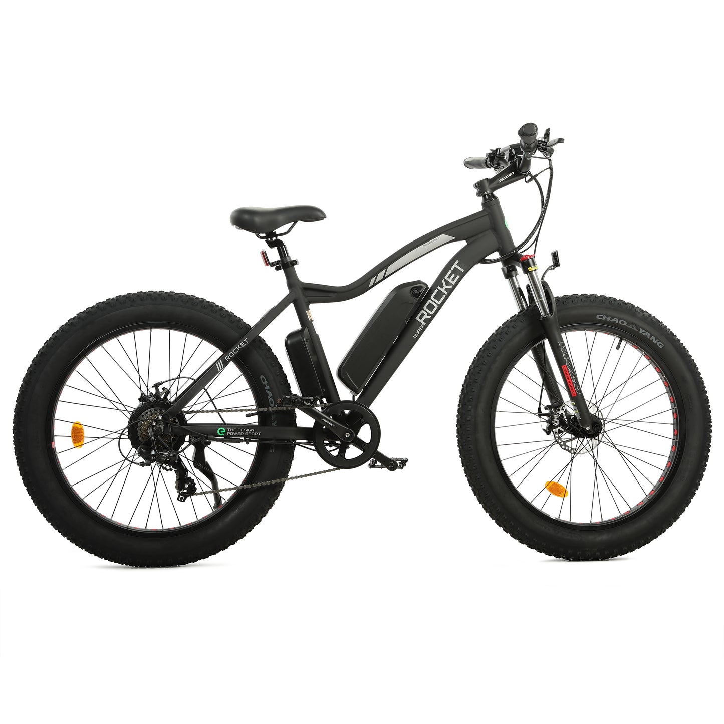 UL Certified-Ecotric Rocket Fat Tire Beach Snow Electric Bike - Matt Black