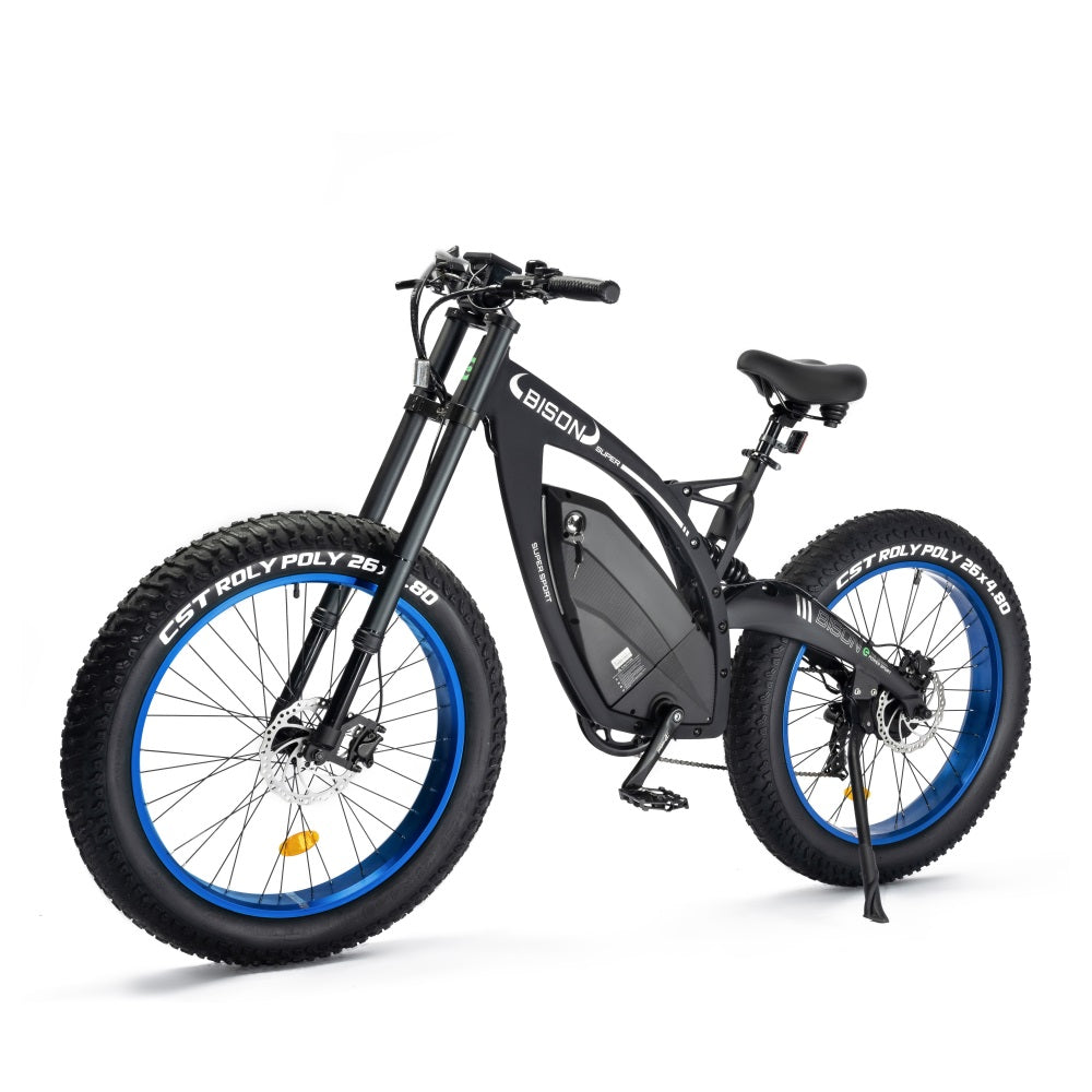 48v 17.6AH 1000W big fat tire ebike Bison-Matt Black - 2