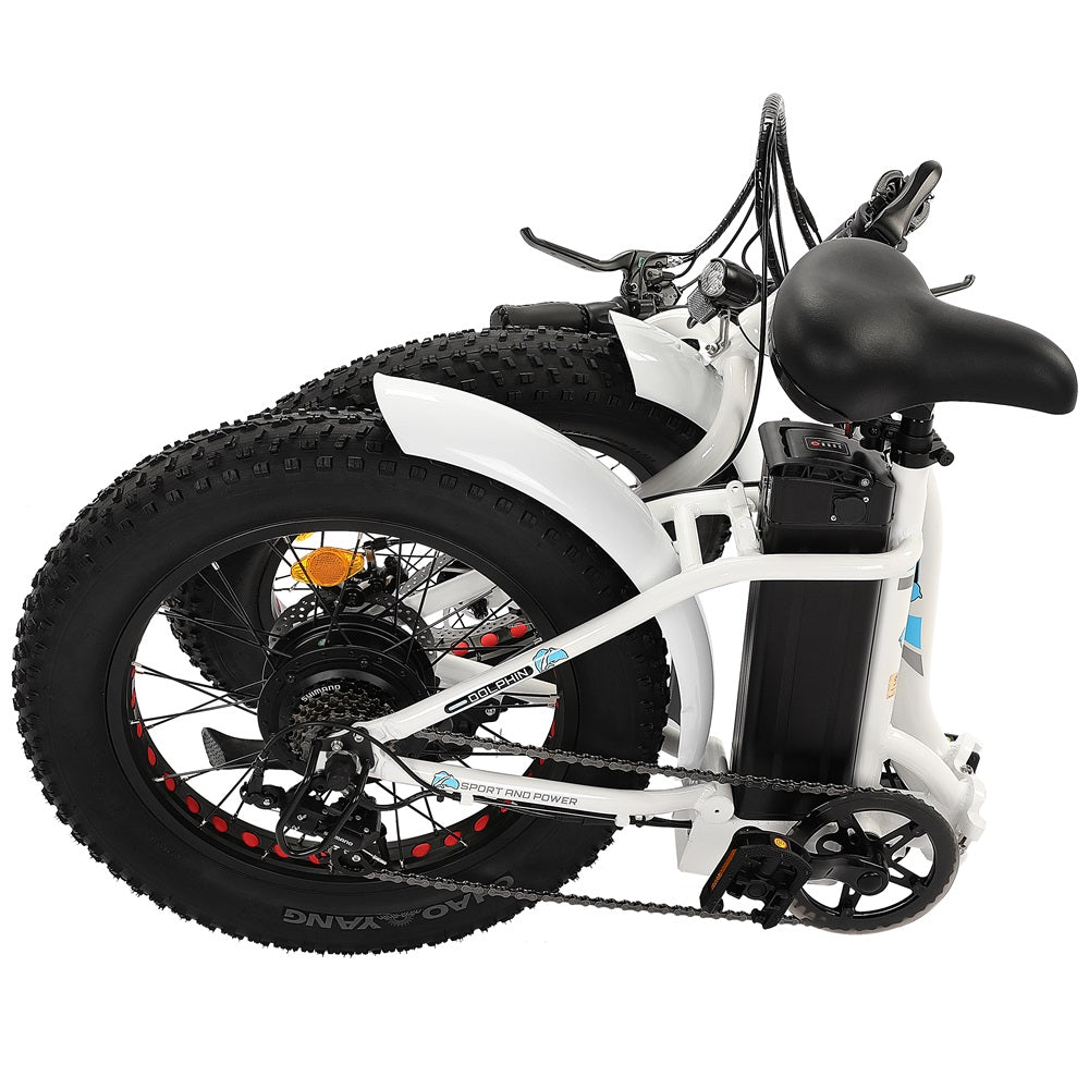 UL Certified-20inch white portable and folding fat bike model Dolphin - 5