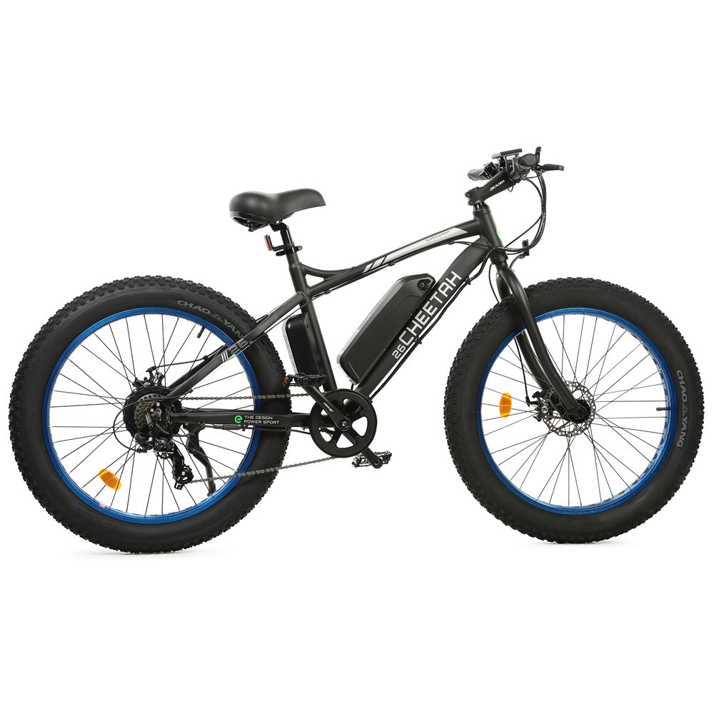 Cheetah 26 Fat Tire Beach Snow Electric Bike - Blue - 6