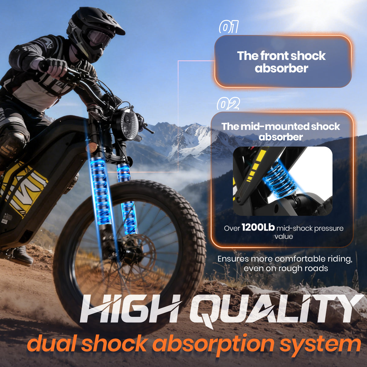 60V 4000W Electric Moped, 56 MPH High-Speed Electric Motorcycle with 35Ah Lithium Battery, Hydraulic Disc Brakes & All-Terrain Tires