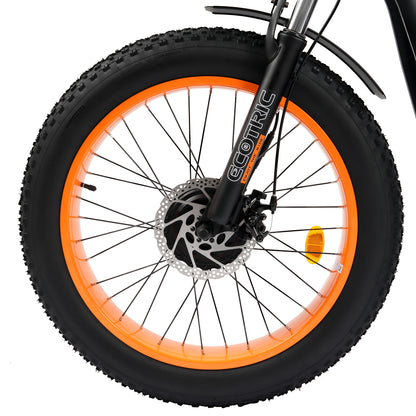 Ecotric 48V 24"x4.0 Front 20"x4.0 Rear Tires Tricycle electric bike with Front Basket + Rear Rack