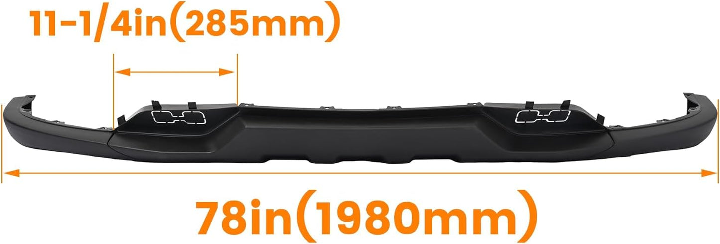 HECASA Front Bumper Lower Valance Compatible with 2016-2019 Chevrolet Chevy Silverado 1500 LD Replacement for 84029773, GM1015134C W/Tow Hooks Holes Air Dam Deflector PP Plastic Black LYAP-644S-1