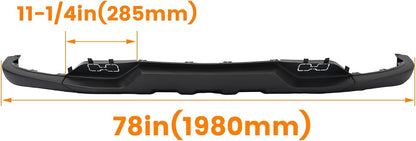 HECASA Front Bumper Lower Valance Compatible with 2016-2019 Chevrolet Chevy Silverado 1500 LD Replacement for 84029773, GM1015134C W/Tow Hooks Holes Air Dam Deflector PP Plastic Black LYAP-644S-1