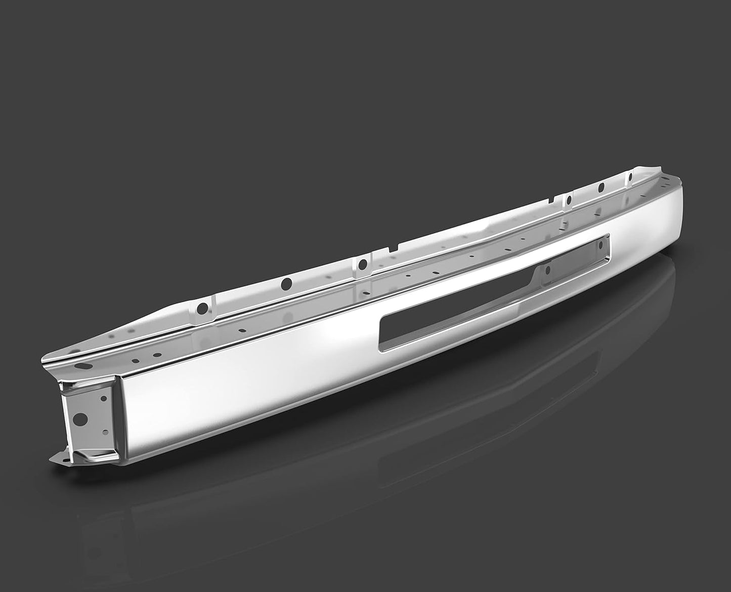 ECOTRIC Impact Bar Compatible with 2007-2013 Chevy Silverado 1500 2500 3500 Pickup Front Bumper Impact Face Bar Chrome Steel Replace For GM1002831 15941850 LYAM-298