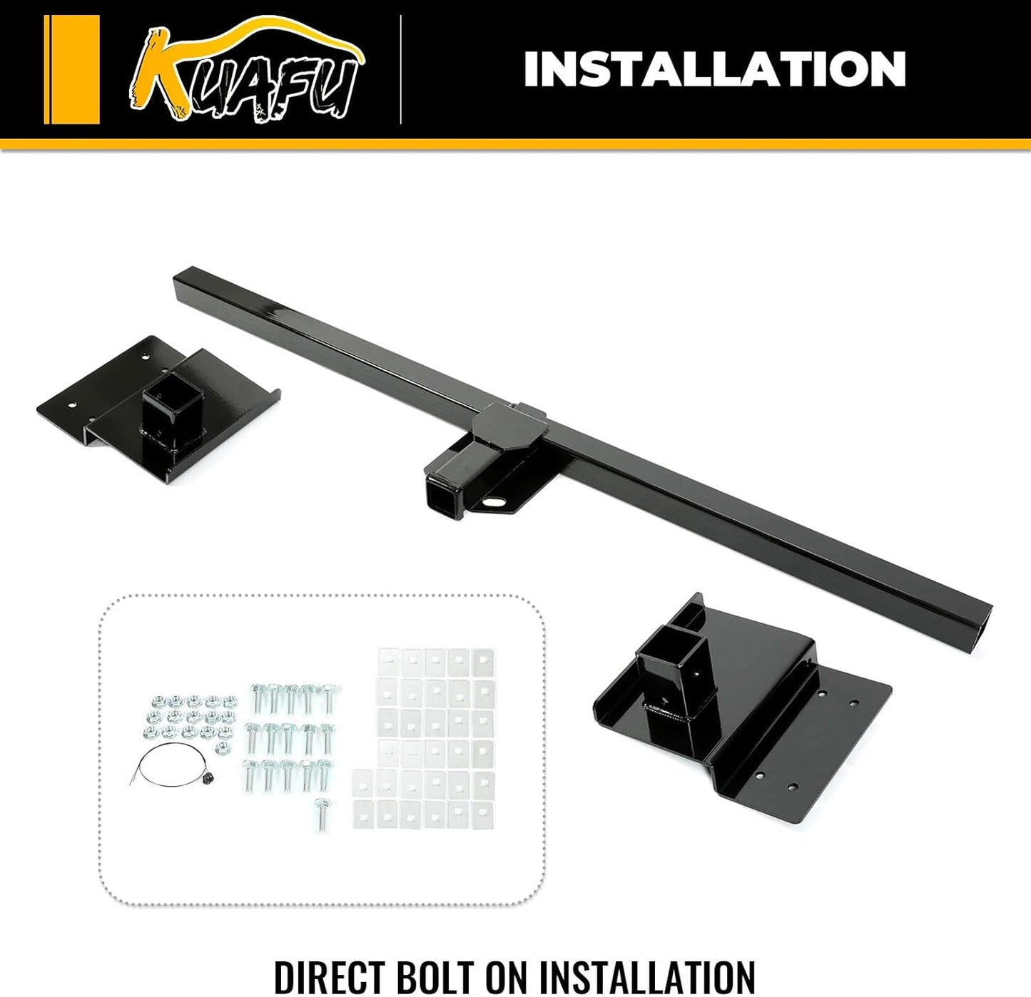 KUAFU Universal RV Trailer Hitch 2 Inch Class 3 Mount Receiver Tow Hitch Fits UP to 72inches Frame Replacement for 13703 Adjustable LYAM-688