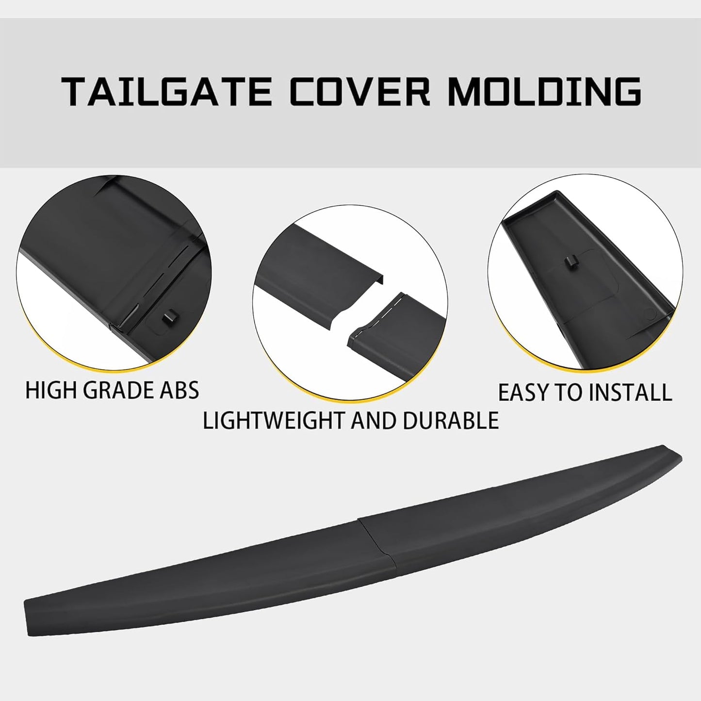 Tailgate Spoiler Molding Cap Compatible with 2009-2019 Ram 1500 2500 3500 Classic Top Protector Cover Lip Replace for CH1909100 55372052AH LYAP-236S