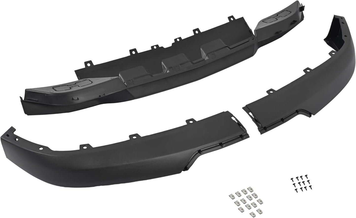 HECASA Front Bumper Lower Valance Compatible with 2016-2019 Chevrolet Chevy Silverado 1500 LD Replacement for 84029773, GM1015134C W/Tow Hooks Holes Air Dam Deflector PP Plastic Black LYAP-644S-1