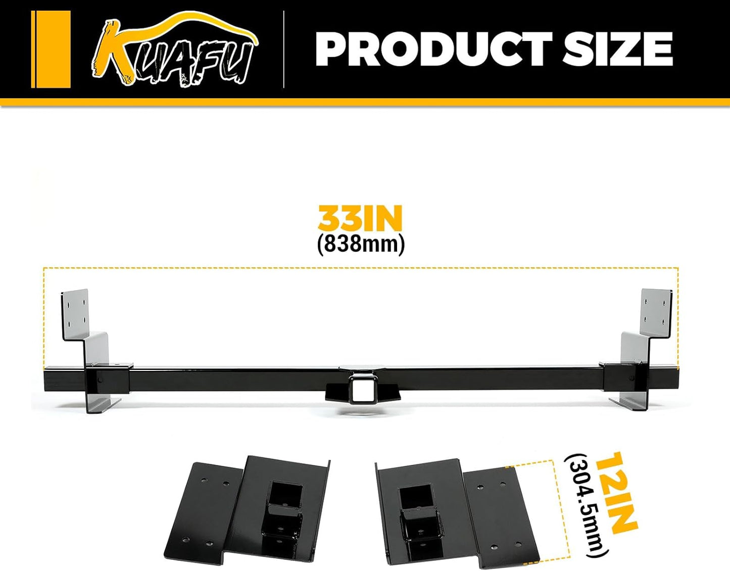 KUAFU Universal RV Trailer Hitch 2 Inch Class 3 Mount Receiver Tow Hitch Fits UP to 72inches Frame Replacement for 13703 Adjustable LYAM-688