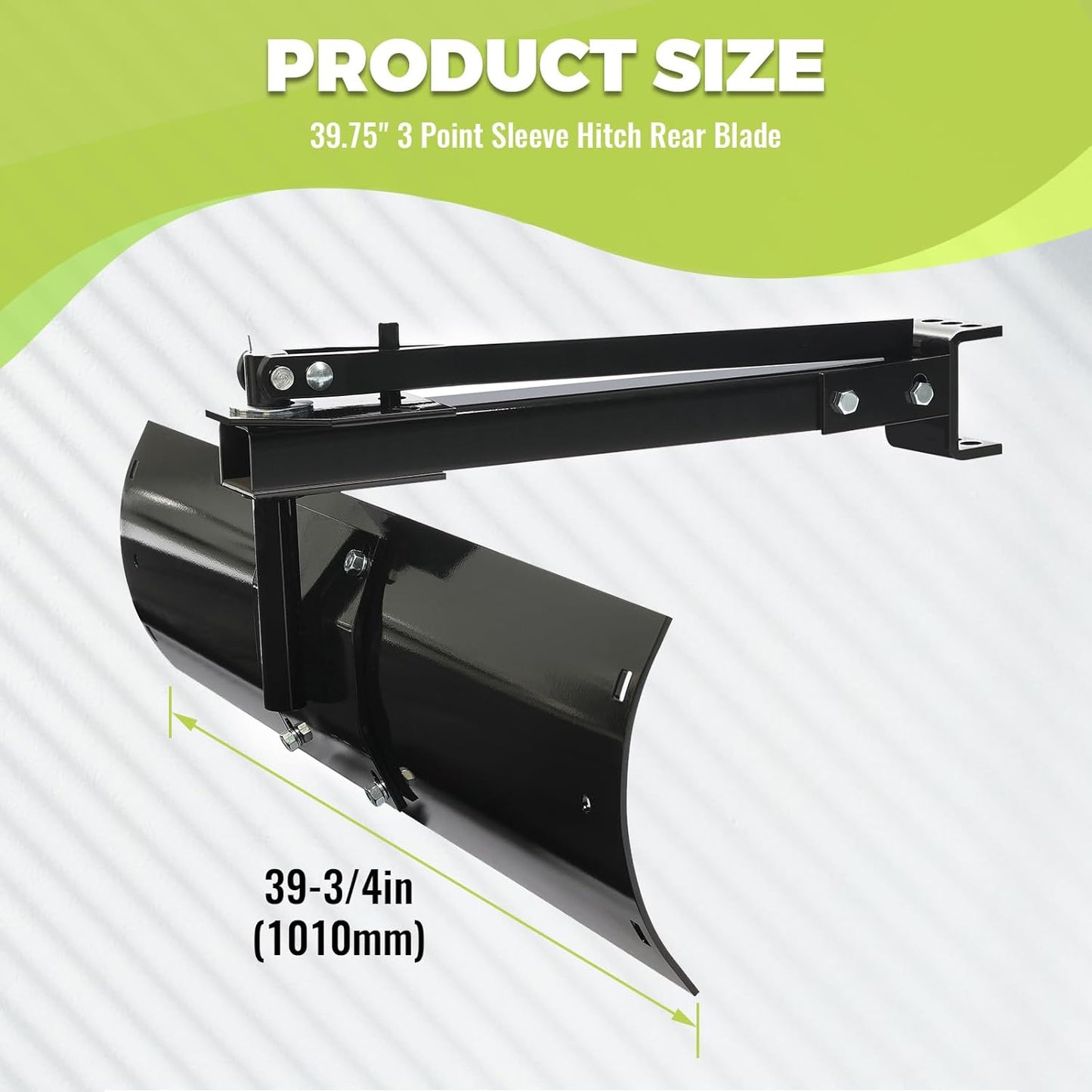 KUAFU 39.75inches 3 Point Sleeve Hitch Rear Blade Compatible with ATV UTV Garden Tractors Lawn Mower Tractor Attachments Behind Rear Sleeve Hitch Tow Blade LYOM-248