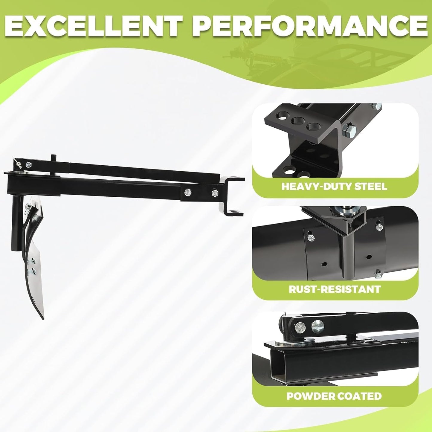 KUAFU 39.75inches 3 Point Sleeve Hitch Rear Blade Compatible with ATV UTV Garden Tractors Lawn Mower Tractor Attachments Behind Rear Sleeve Hitch Tow Blade LYOM-248
