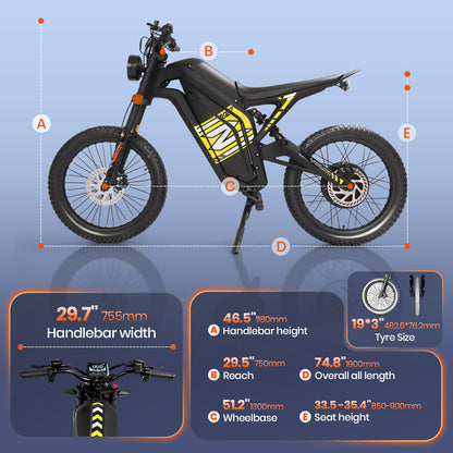 60V 4000W Electric Moped, 56 MPH High-Speed Electric Motorcycle with 35Ah Lithium Battery, Hydraulic Disc Brakes & All-Terrain Tires