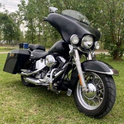 KUAFU Batwing Fairing Compatible with 1986-2015 Harley Davidson FLSTN Heritage Softail Classic Deluxe Fat Boy w/Windshield 4 Speaker Front LYMP-120