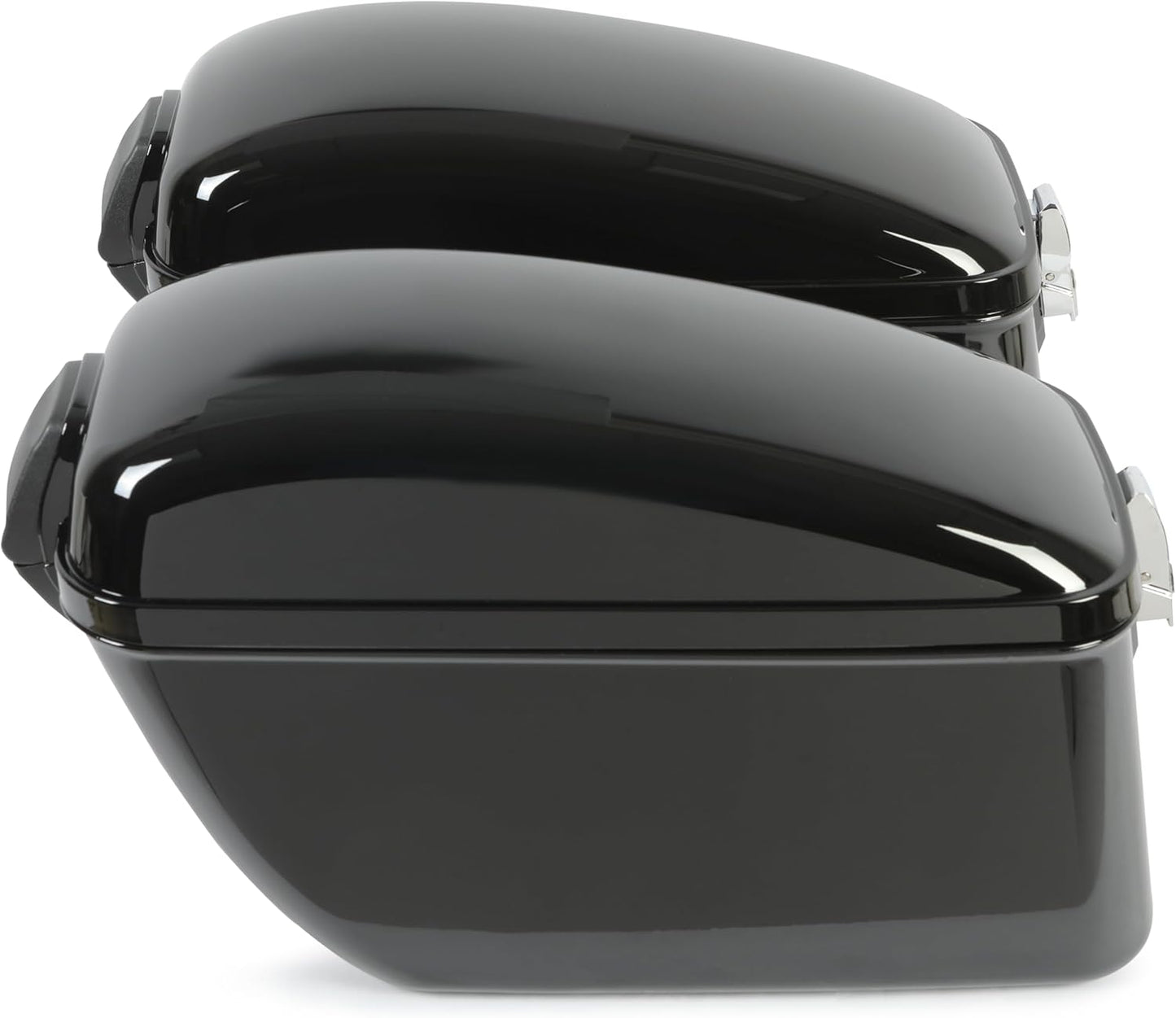 Vivid Black 60L Large Hard Saddle Bag Trunk W/brackets For Motorcycle Compatible With Harley-Davidson Dyna Honda Suzuki Kawasaki Yamaha Cruiser LW-B