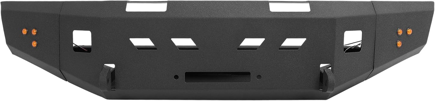 KUAFU Front Bumper Compatible with 1995-2004 Toyota Tacoma First Gen W/Light Steel Powder Coated Black 2 Packages LYAM-X1225A+LYAM-X1225B