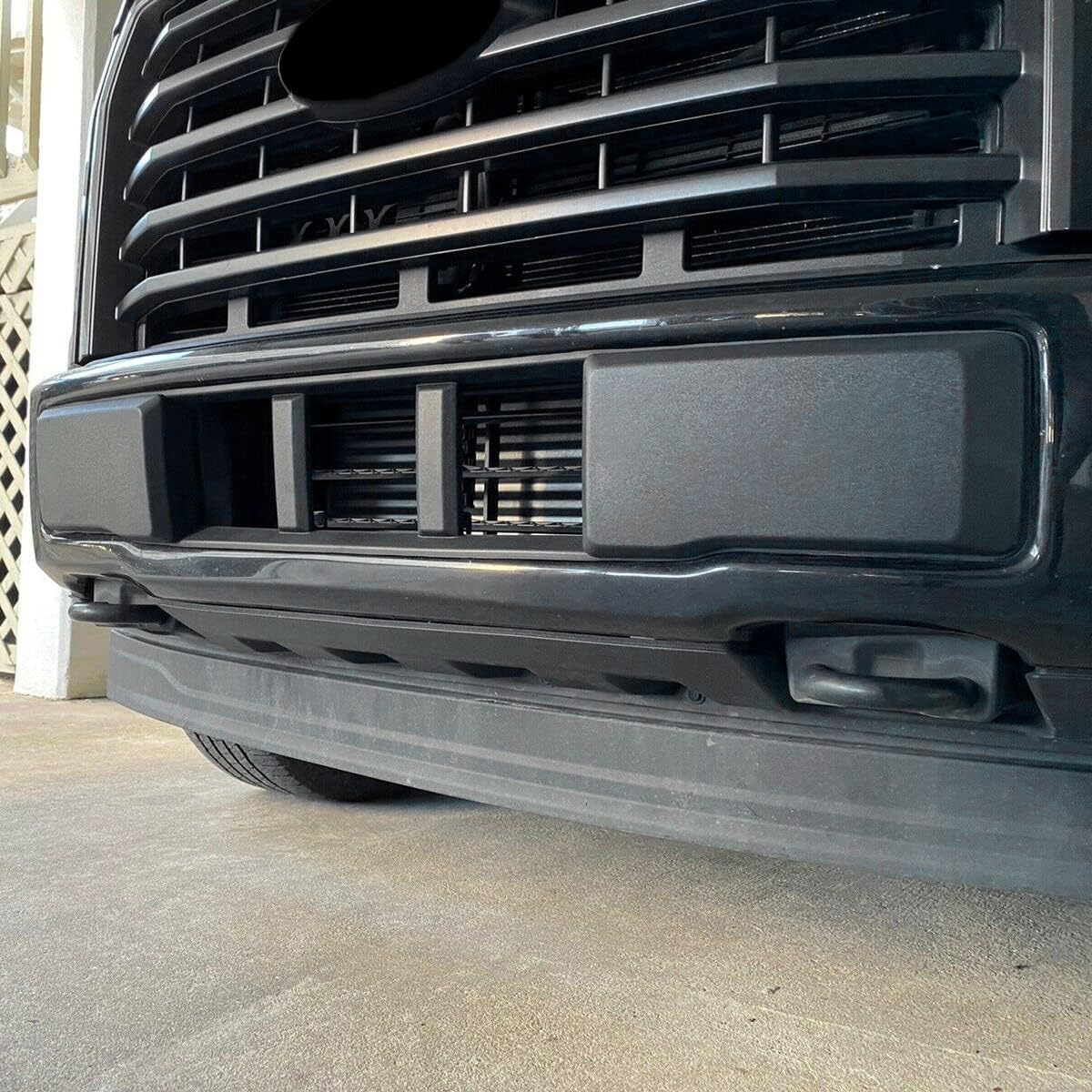KUAFU Front Bumper Valance Compatible with 2015 2016 2017 Ford F150 F-150 Replacement for FO1095267C, FO1095267, FL3Z17626AA Air Dam Deflector Lower Valance Black LYAP-X1443
