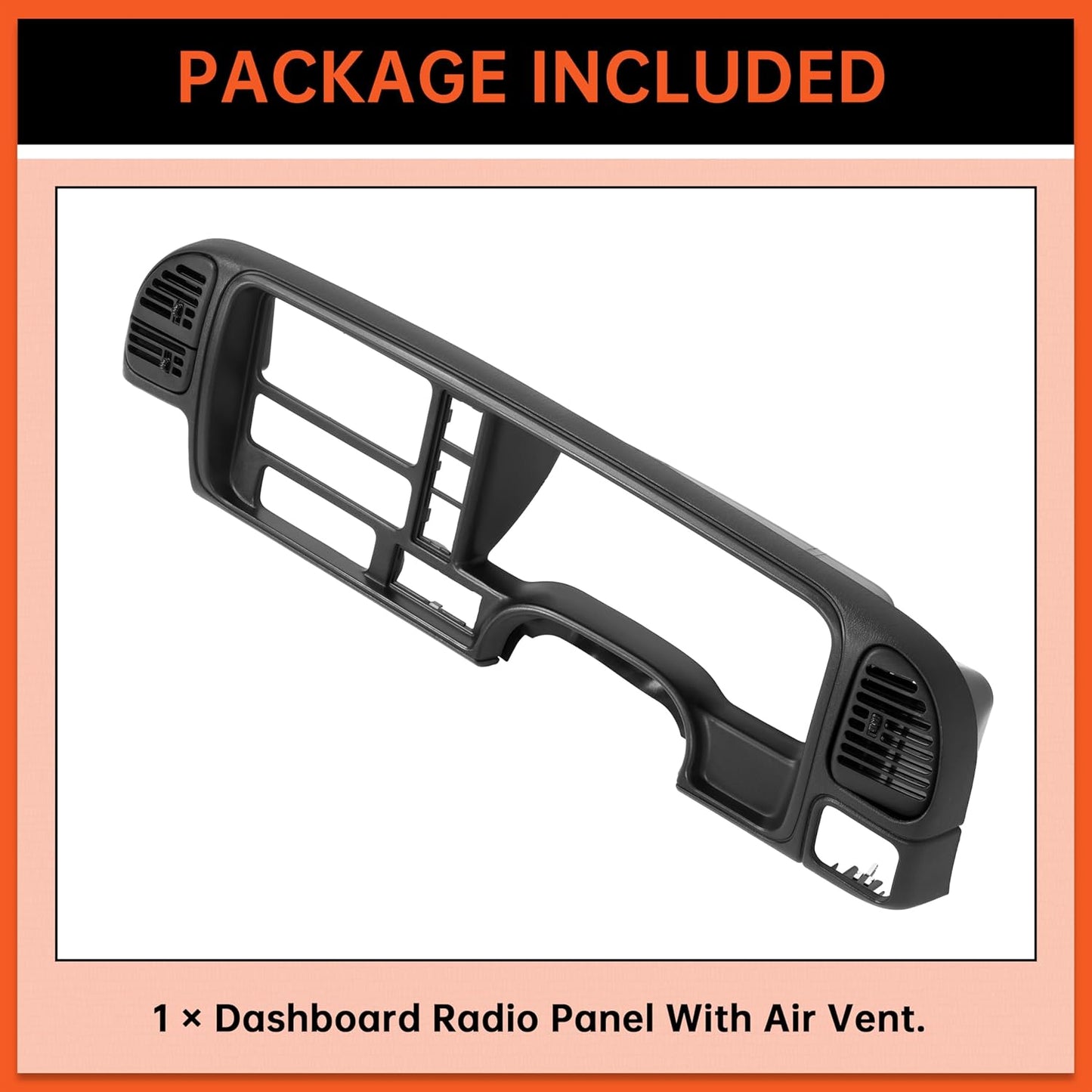 ECOTRIC Dashboard Radio Panel Compatible with 1995-1999 Chevy Chevrolet GMC C1500 C2500 C3500 K1500 K2500 K3500 Tahoe Suburban Blazer Yukon Plastic Textured Black LYAP-X1270-3