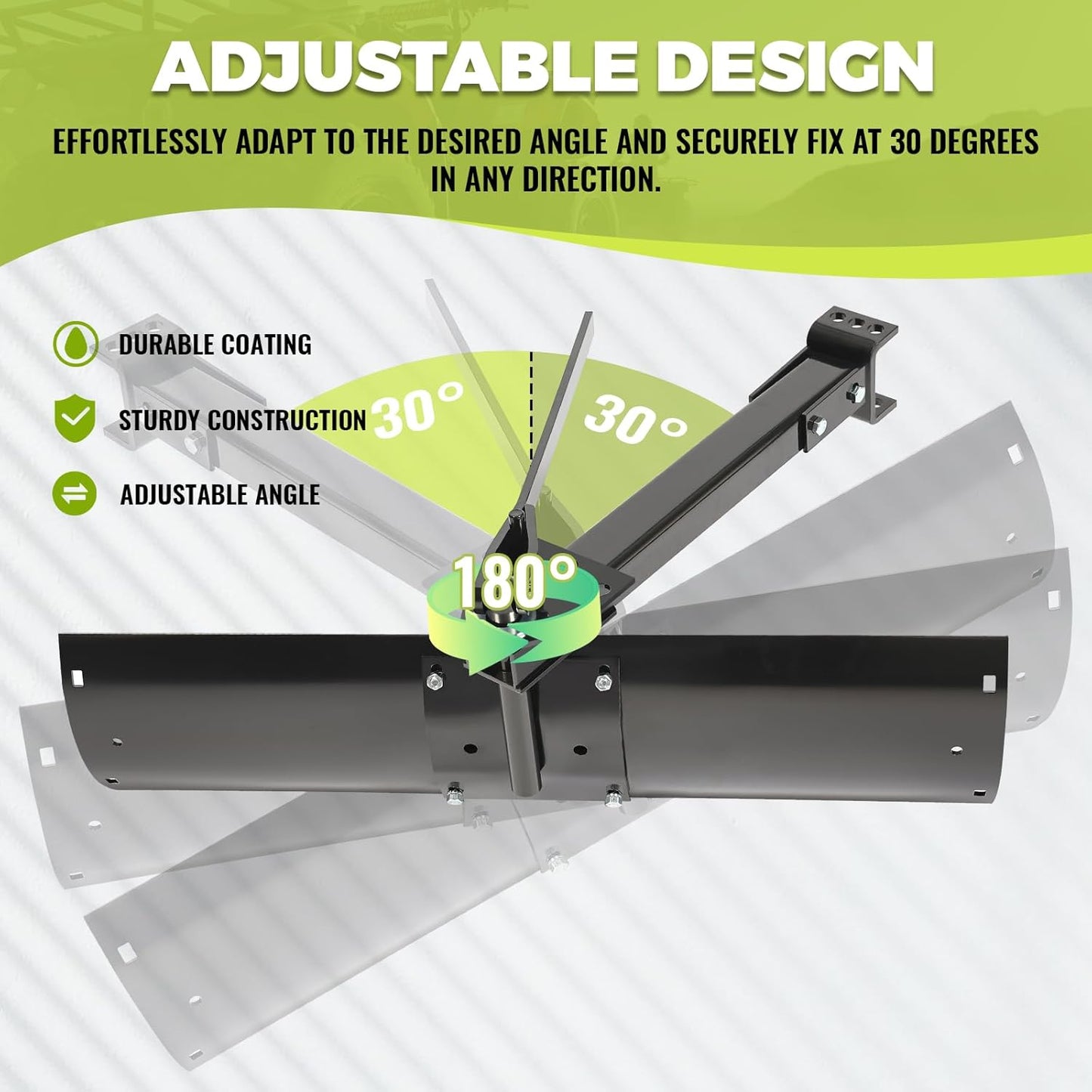 KUAFU 39.75inches 3 Point Sleeve Hitch Rear Blade Compatible with ATV UTV Garden Tractors Lawn Mower Tractor Attachments Behind Rear Sleeve Hitch Tow Blade LYOM-248
