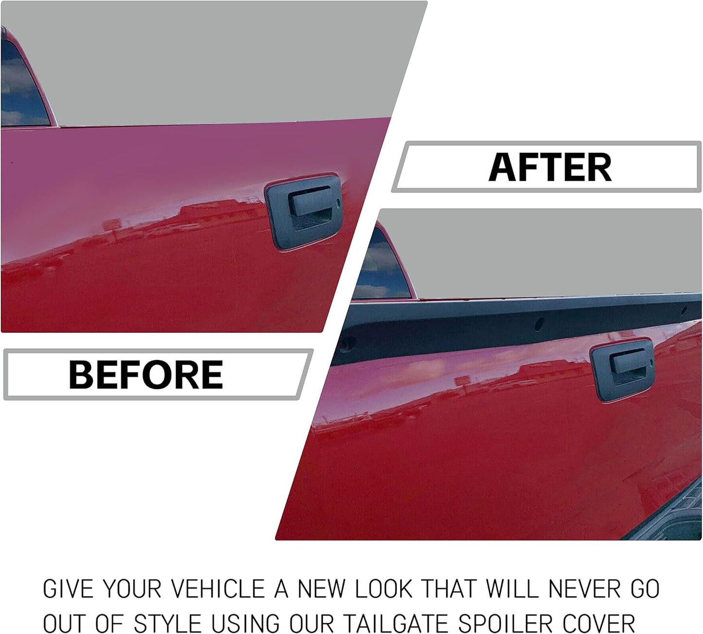 ECOTRIC Tailgate Cap Top Protector Molding Spoiler Cover Compatible with 2007-2013 Chevy GMC Silverado Sierra 1500 2007-2014 2500 3500 Replacement for 25844299 GM1904104 LYAP-241