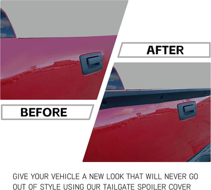 ECOTRIC Tailgate Cap Top Protector Molding Spoiler Cover Compatible with 2007-2013 Chevy GMC Silverado Sierra 1500 2007-2014 2500 3500 Replacement for 25844299 GM1904104 LYAP-241