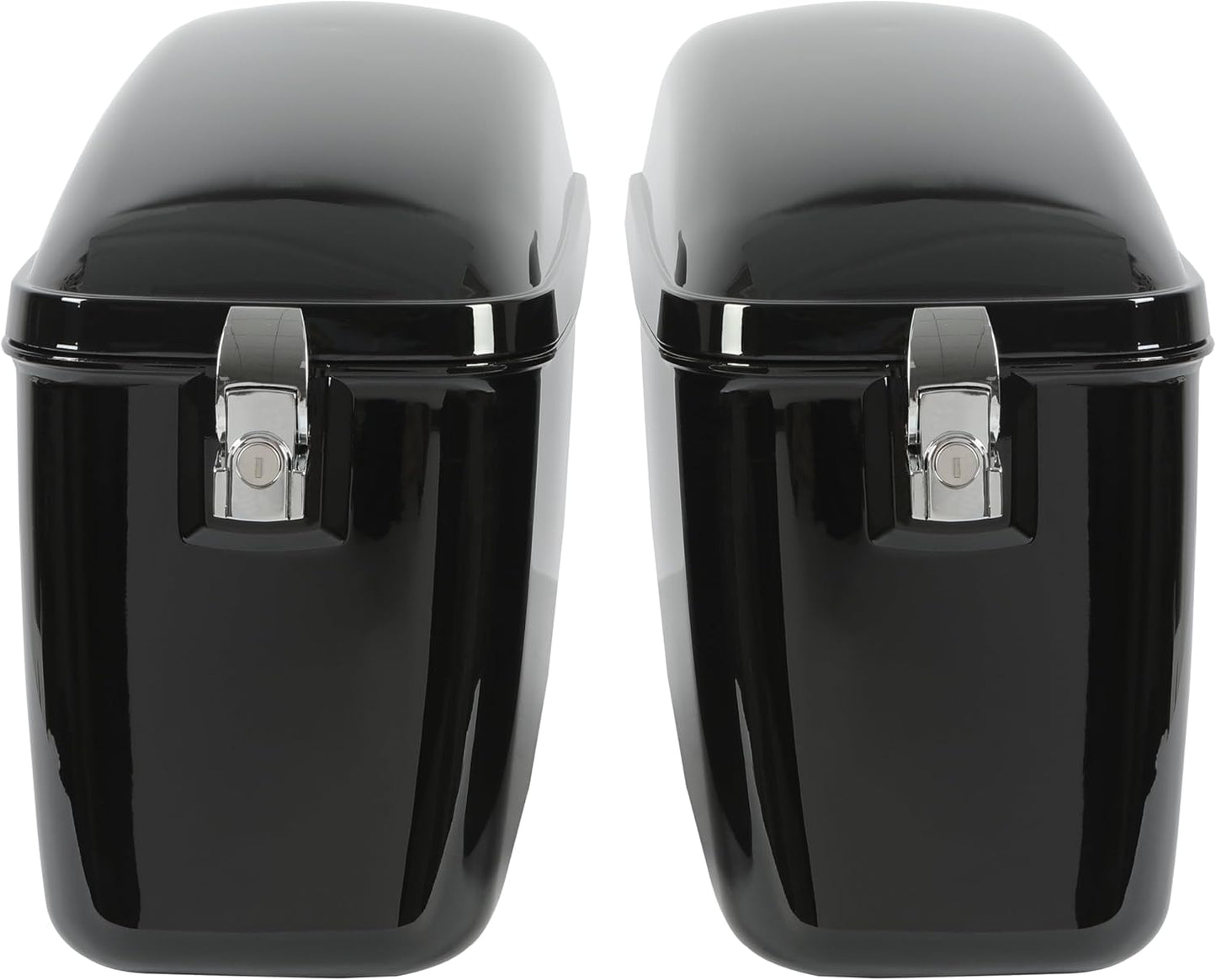 Vivid Black 60L Large Hard Saddle Bag Trunk W/brackets For Motorcycle Compatible With Harley-Davidson Dyna Honda Suzuki Kawasaki Yamaha Cruiser LW-B