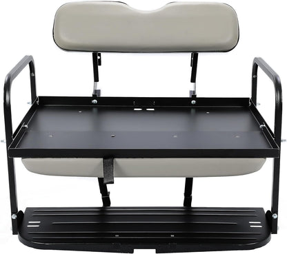 HECASA Rear Back Seat Kit Compatible with Yamaha G14 G16 G19 G22 Golf Cart Flip Folding Seat - Off-White LYMM-125S-2