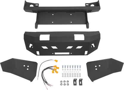 KUAFU Front Bumper Compatible with 1995-2004 Toyota Tacoma First Gen W/Light Steel Powder Coated Black 2 Packages LYAM-X1225A+LYAM-X1225B