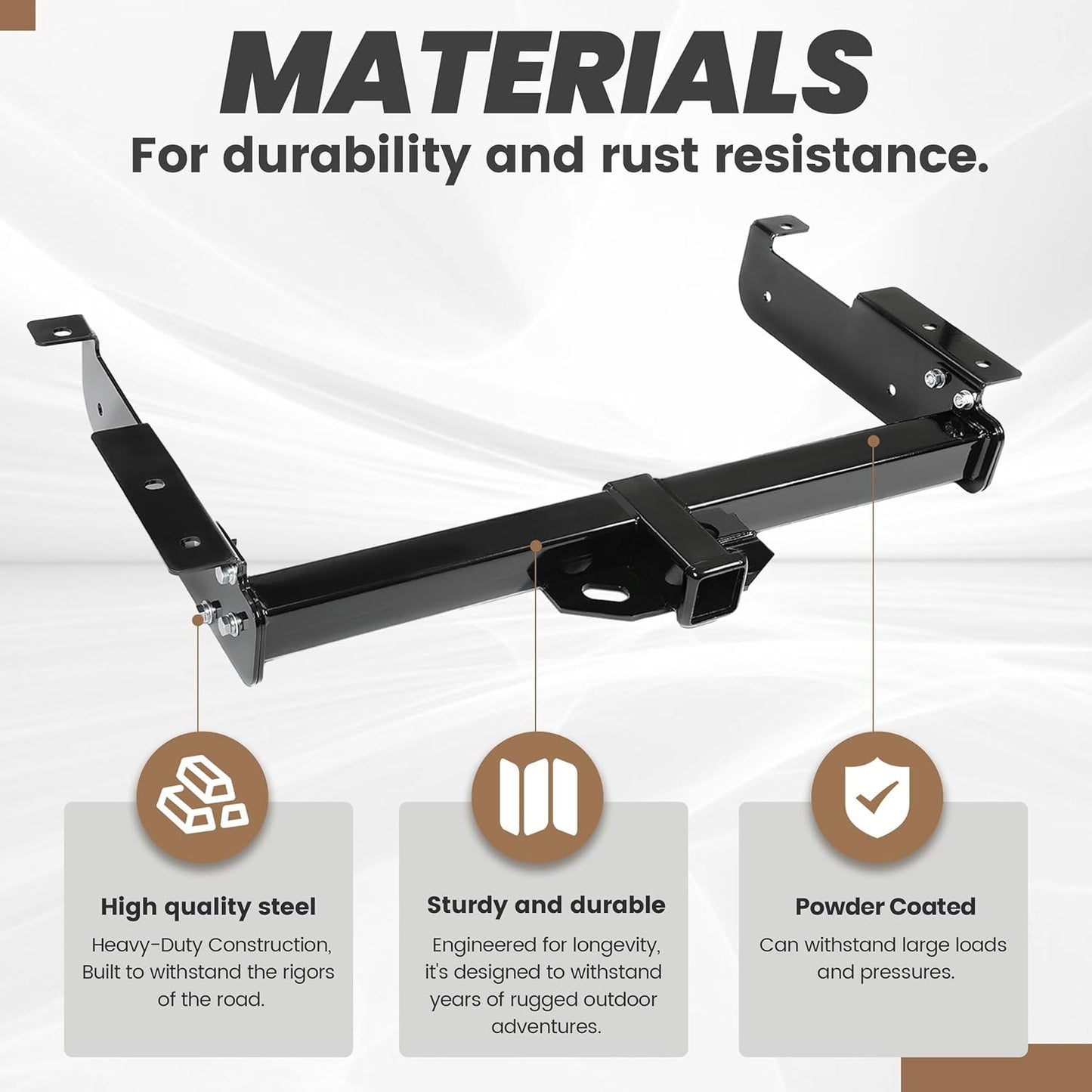 KUAFU 2 Inch Class 3 Trailer Hitch Compatible with 1996-2023 Chevrolet Express 1500 2500 3500 GMC Savana 1500 2500 3500 Towing Hitch Mount Receiver LYAM-693
