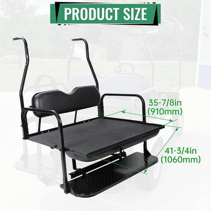 KUAFU Back Folding Seat Kit Compatible with 2000.5-Up Club Car DS Models Golf Cart Flip Seat with Cushions LYA-078A+LYA-078B