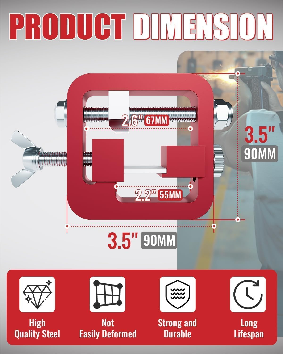HECASA Sight Pusher Tool, Universal Handgun Sight Adjustment for 1911/Glock/Shield/Sig, Bead Disassembly Tool, Front Rear Sight Removal Tool Auto Repair LYOM-058