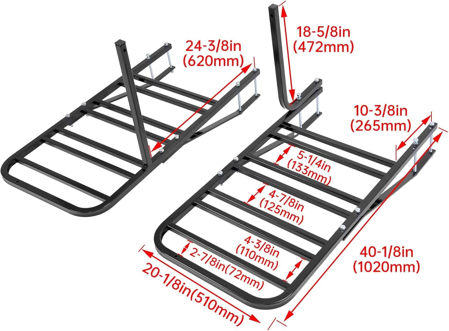 ECOTRIC RV Bicycle Carrier Rack Camper Trailer Rear Bike Mount Rack for 1-4 Bicycles LYOM-256