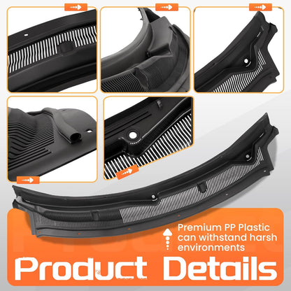 Windshield Wiper Cowl Panel Grille Compatible with 2011-2019 Ford Explorer & 2013-2019 Ford Police Interceptor Utility Replacement for BB5Z-78022A68-AA Air Inlet Window Cover Unfinished Plastic LYAP-X1344
