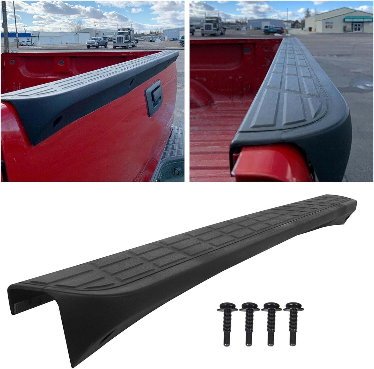 ECOTRIC Tailgate Cap Top Protector Molding Spoiler Cover Compatible with 2007-2013 Chevy GMC Silverado Sierra 1500 2007-2014 2500 3500 Replacement for 25844299 GM1904104 LYAP-241