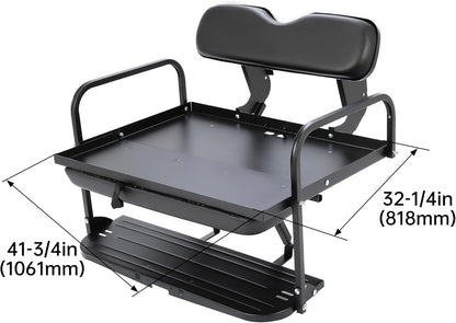 HECASA Rear Back Seat Kit Compatible with Yamaha G14 G16 G19 G22 Golf Cart Flip Folding Seat - Off-White LYMM-125S-2