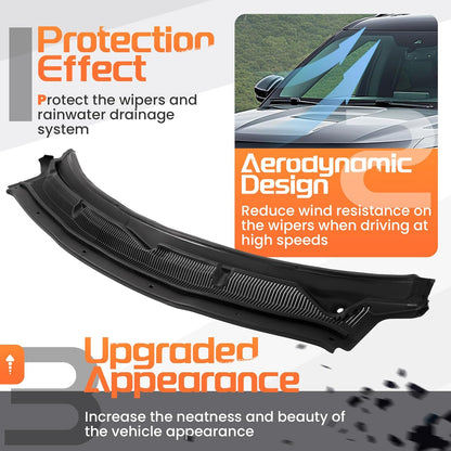 Windshield Wiper Cowl Panel Grille Compatible with 2011-2019 Ford Explorer & 2013-2019 Ford Police Interceptor Utility Replacement for BB5Z-78022A68-AA Air Inlet Window Cover Unfinished Plastic LYAP-X1344