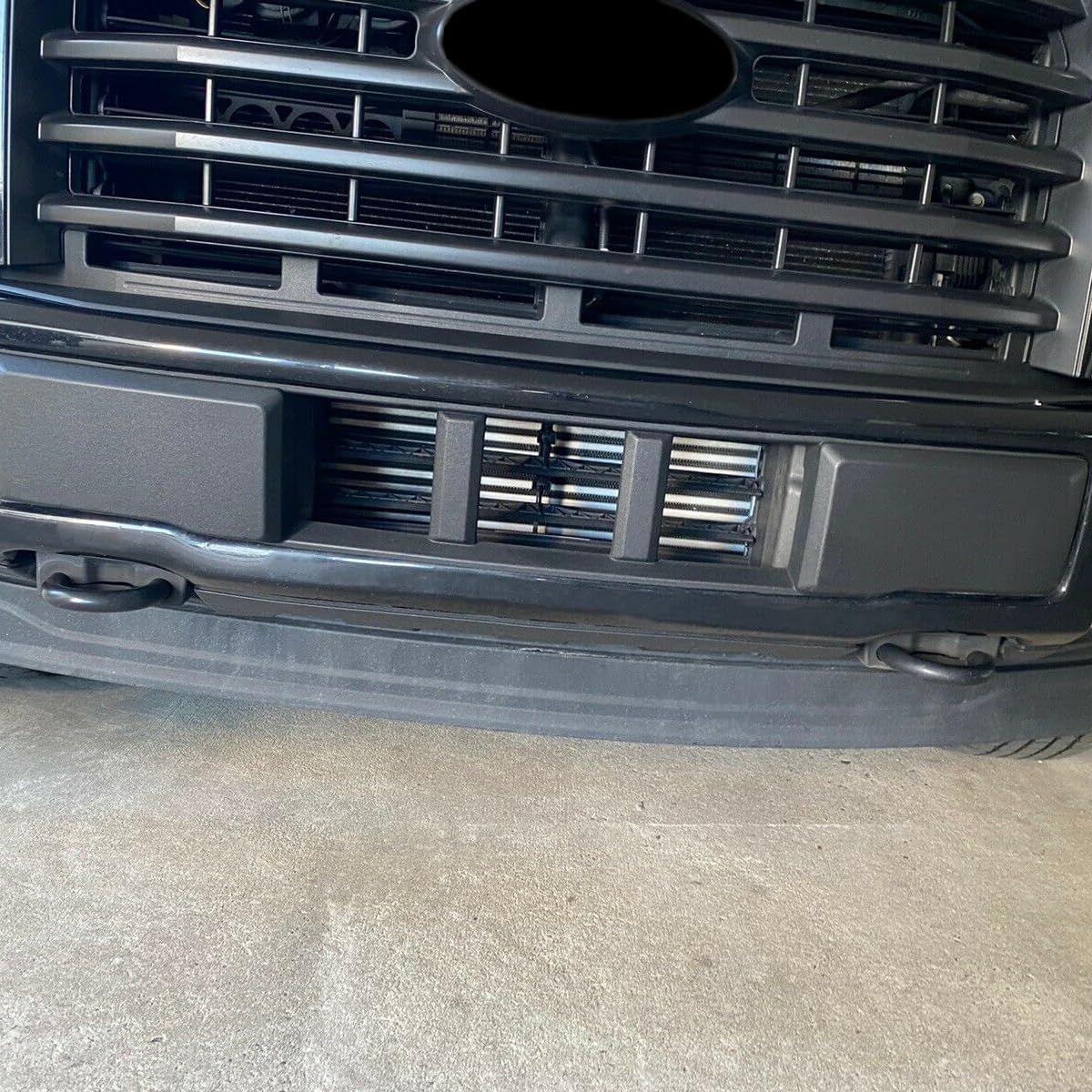 KUAFU Front Bumper Valance Compatible with 2015 2016 2017 Ford F150 F-150 Replacement for FO1095267C, FO1095267, FL3Z17626AA Air Dam Deflector Lower Valance Black LYAP-X1443