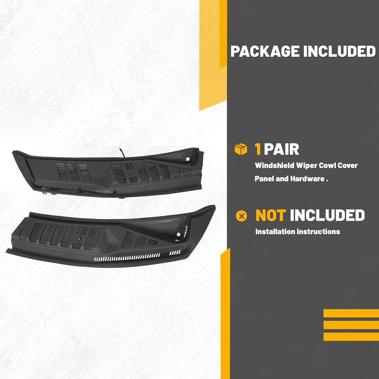 KUAFU Windshield Wiper Cowl Cover Panel Compatible with 2015-2020 Ford F150 Replacement for FL3Z15022A69B Left & Right Front Windshield Wiper Cowl Grille Insert Panel LYAP-321